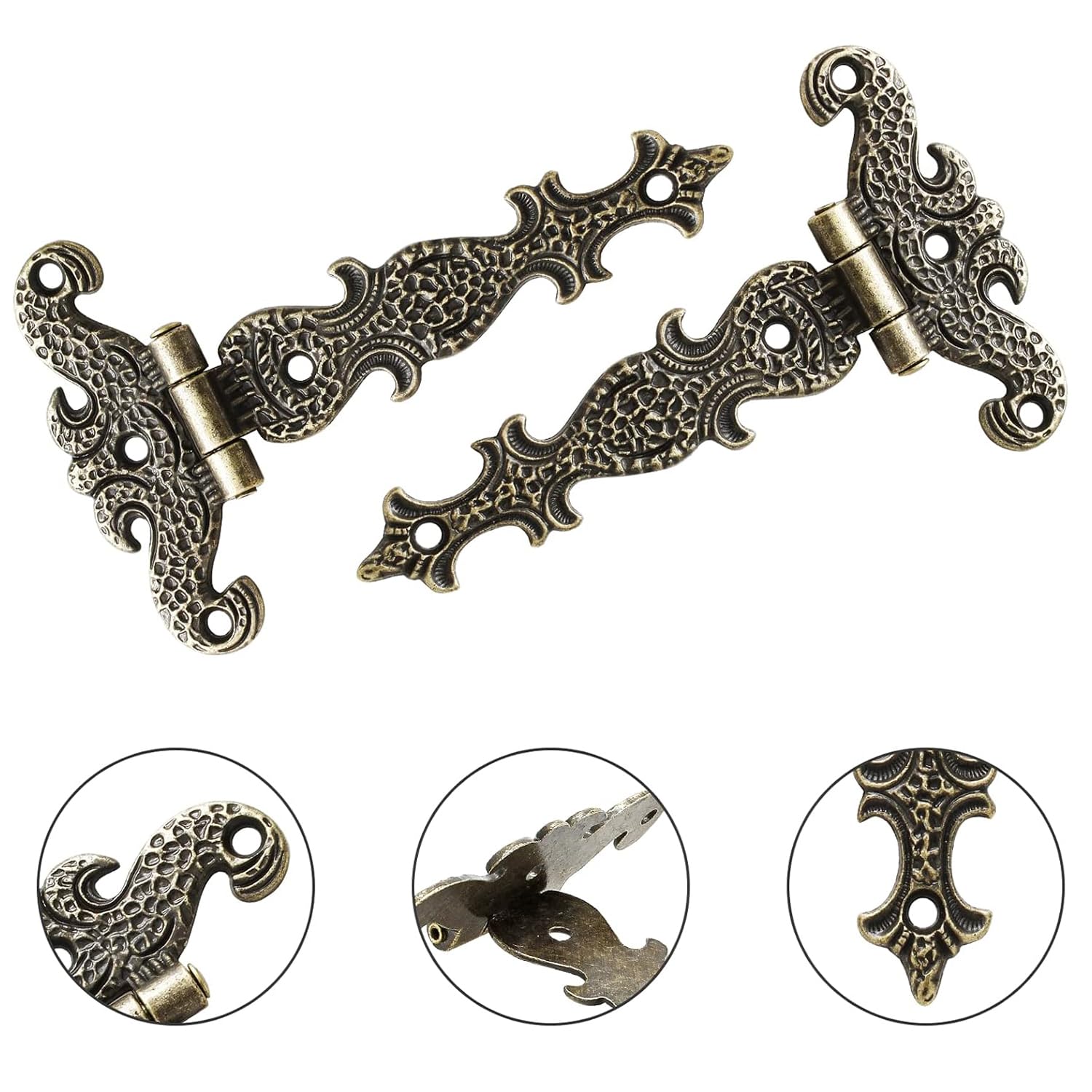 8 Cerniere Decorative Vintage Nere Per Mobili - Stile Anticato Con Viti, 2 Modelli T Per Armadi E Porte - Foto 11