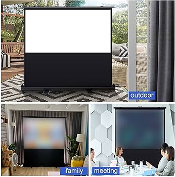 プロジェクター　スクリーン Amazon | ZEELYDE プロジェクタースクリーン ポータブル 自立式 フロア