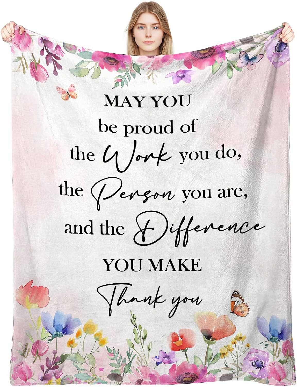 Thank You Gifts for Women, Appreciation Gifts for Employee, Inspirational/Farewell/Retirement Gifts for Coworkers/Teacher/Nurse Throw Blanket 60”×50”