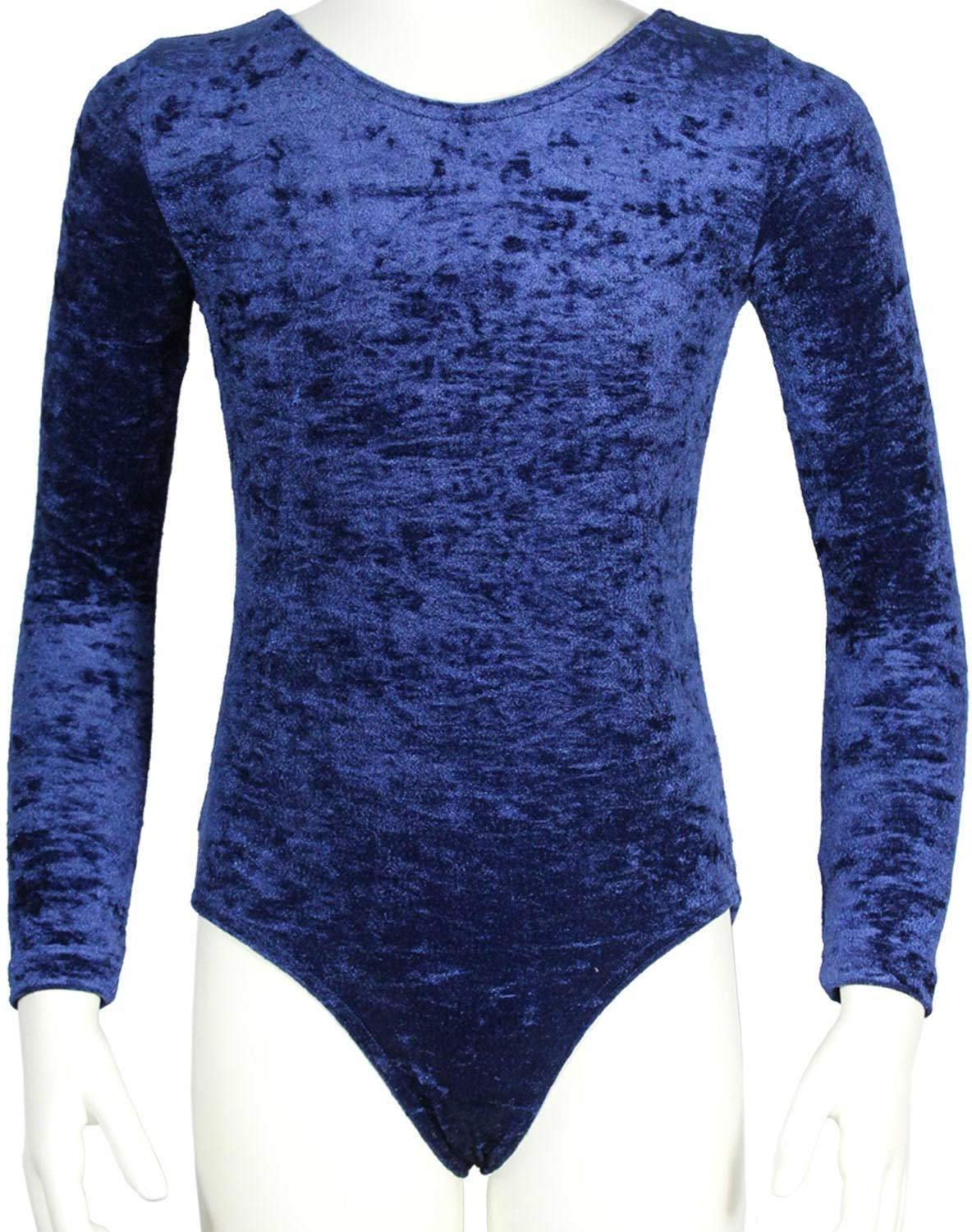Langarm Turnanzug Body aus bi-elastischen Crash Samt | ML110681