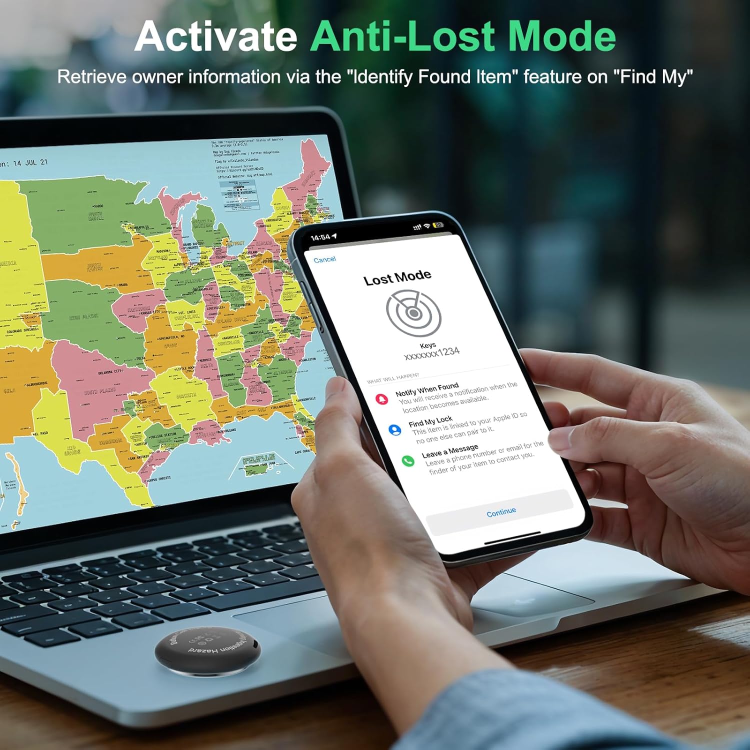 Air Tracker Tag Works with Apple Find My (iOS Only) Includes Replaceable Battery, Bluetooth Smart Item Locator Key Finder for Keys, Luggage, Wallet, Pet, Dog, Cat (Black, 4-Pack) - Image 5