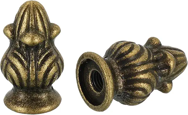 Bronze Zinc Alloy Lamp Finials, 2-Pack 1.3" Tall Screw Cap Knobs