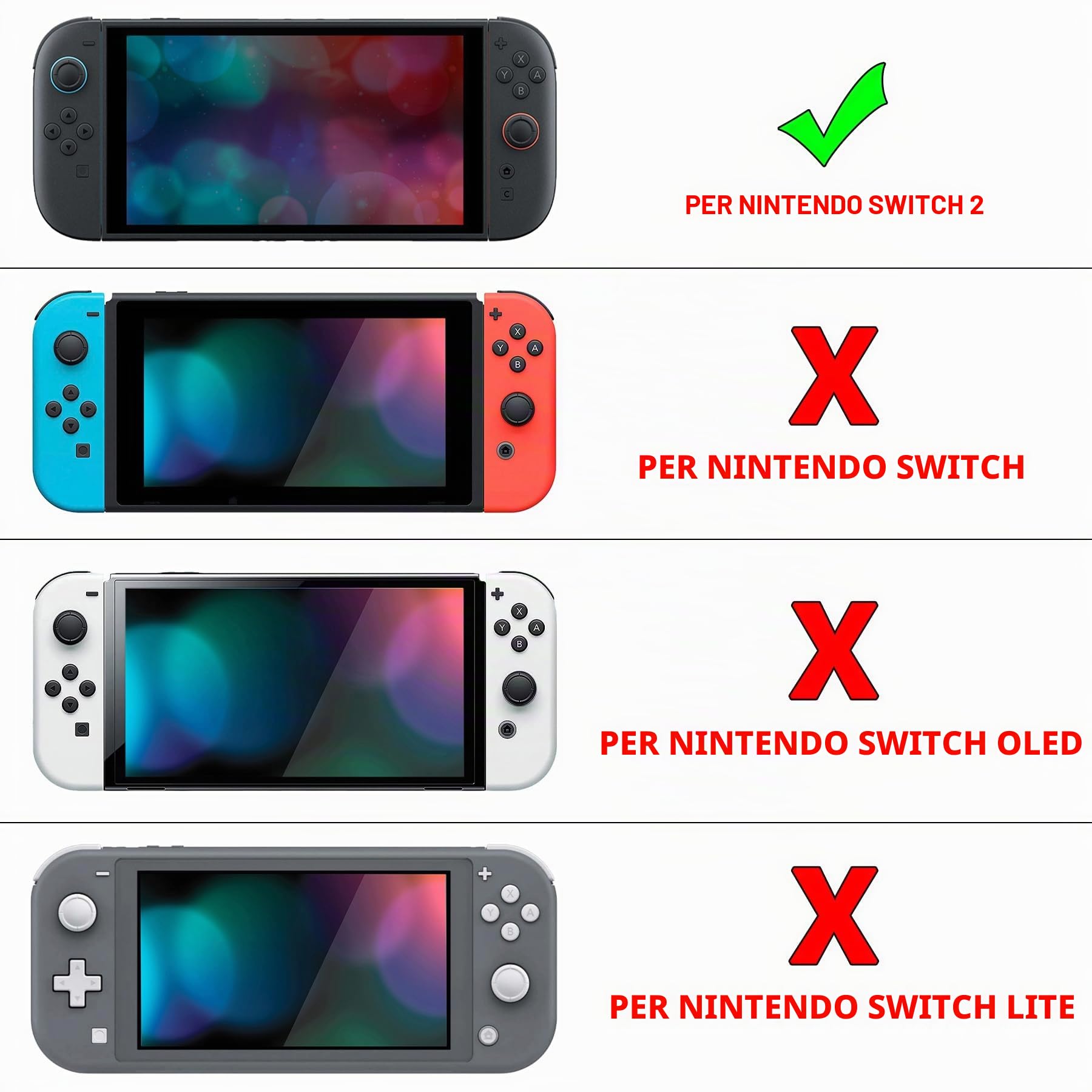 eXtremeRate Cover Tasti Kit + Levette Analogiche 3D Ricambio per Nintendo Switch 2 Controller - Trasparente Viola Atomico