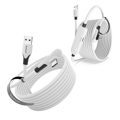 Syntech Cable de enlace de carga de 16 pies y cable de enlace estándar de 16 pies compatible con OculusMeta Quest 21