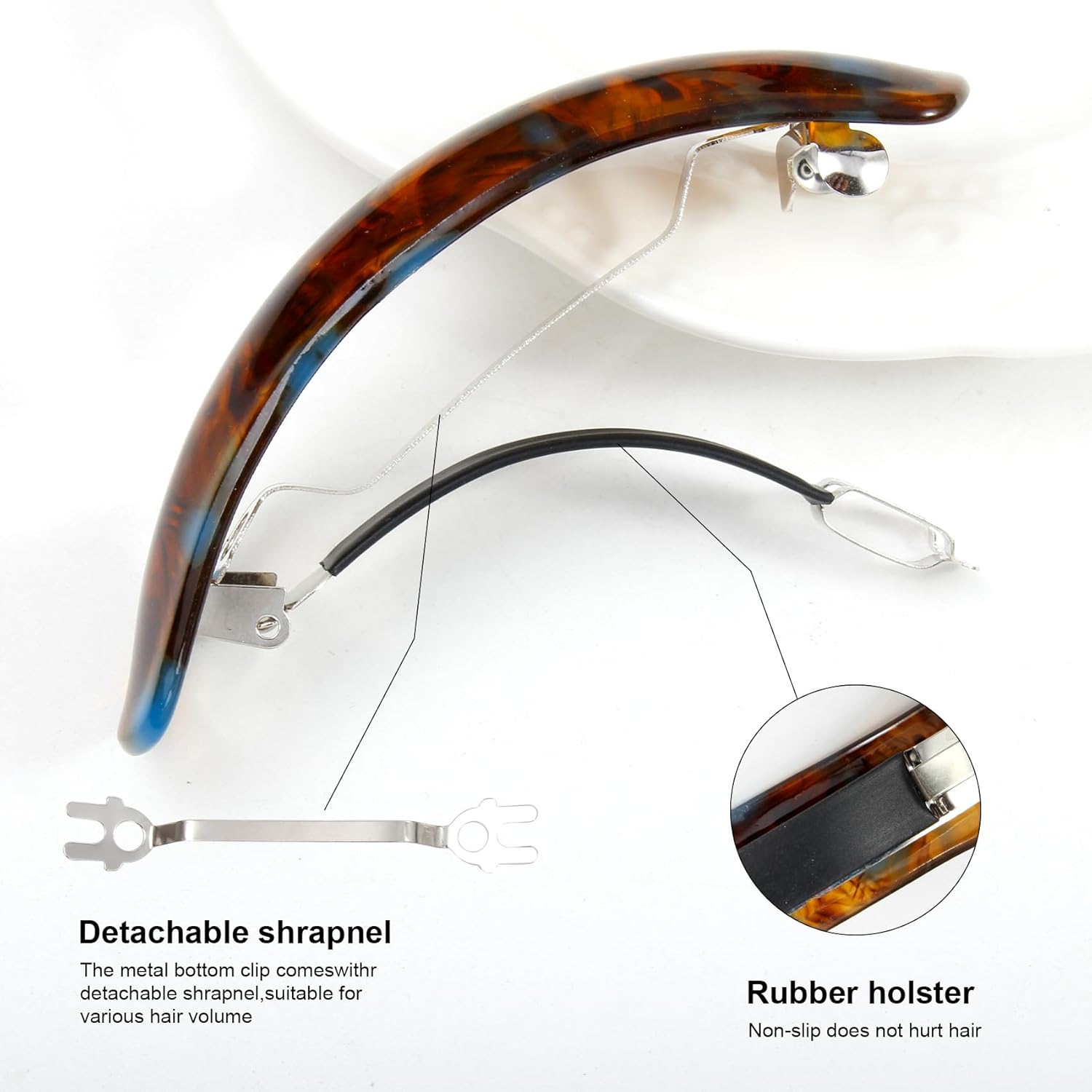 Large Hair Barrettes for Women Beautiful Lines Simple Retro Classic Snap French Hair Clips, Fashion Hair Accessories for Women Thick Hair,3 Pcs (HJ-Multicolor 1) - Image 6