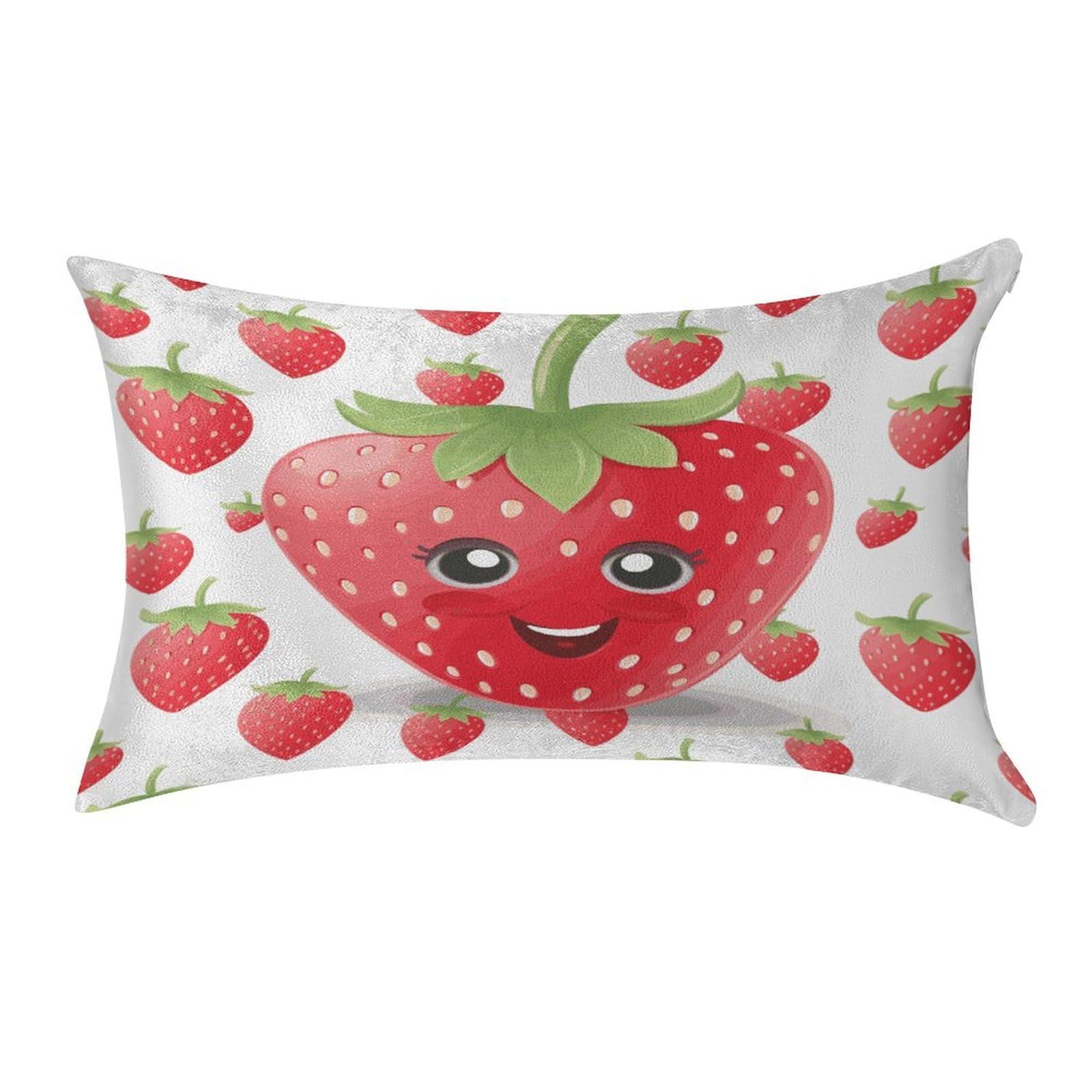 FekiLoot Strawberry Pillow Covers Luxury Velvet Oblong Pillowcases Rectangular Throw Pillows Case Decorative Velvet Cushion Covers Ultra Soft Lumbar Pillow Shells 12 X 20 in