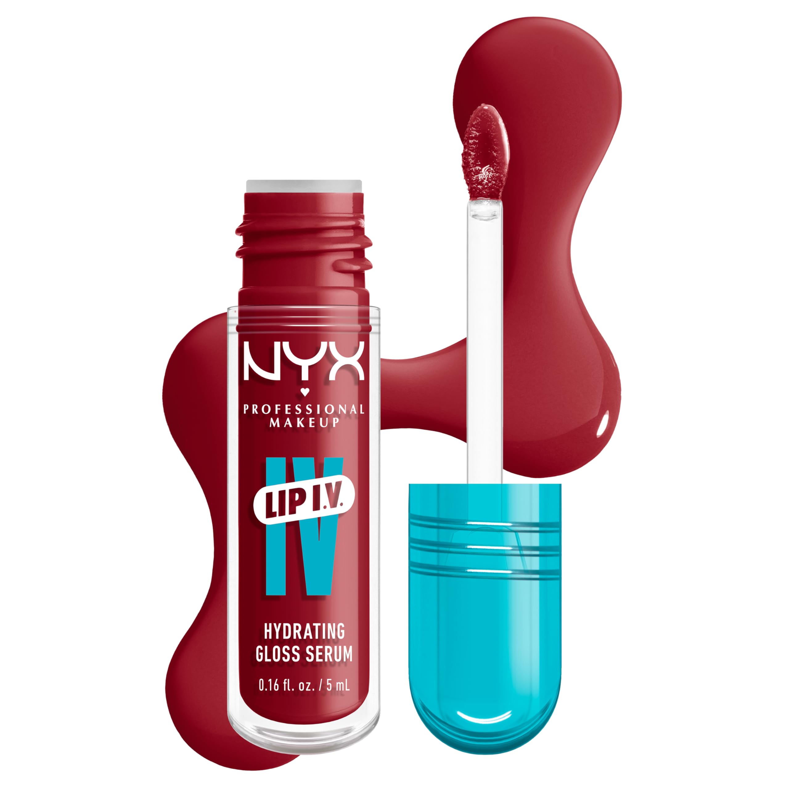 NYX Professional Makeup Nawilżający błyszczyk do ust, kolor i połysk na mokro, do 12 godzin, z witaminą B12 i magnezem, nawilżający połysk do ust IV, odcień: Berry Thirsty