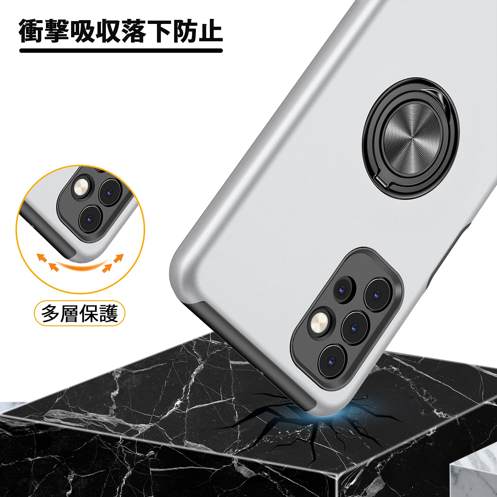 Amazon.co.jp: CQTMYWL 対応 Redmi Note 9S 用の ケース リング 耐衝撃