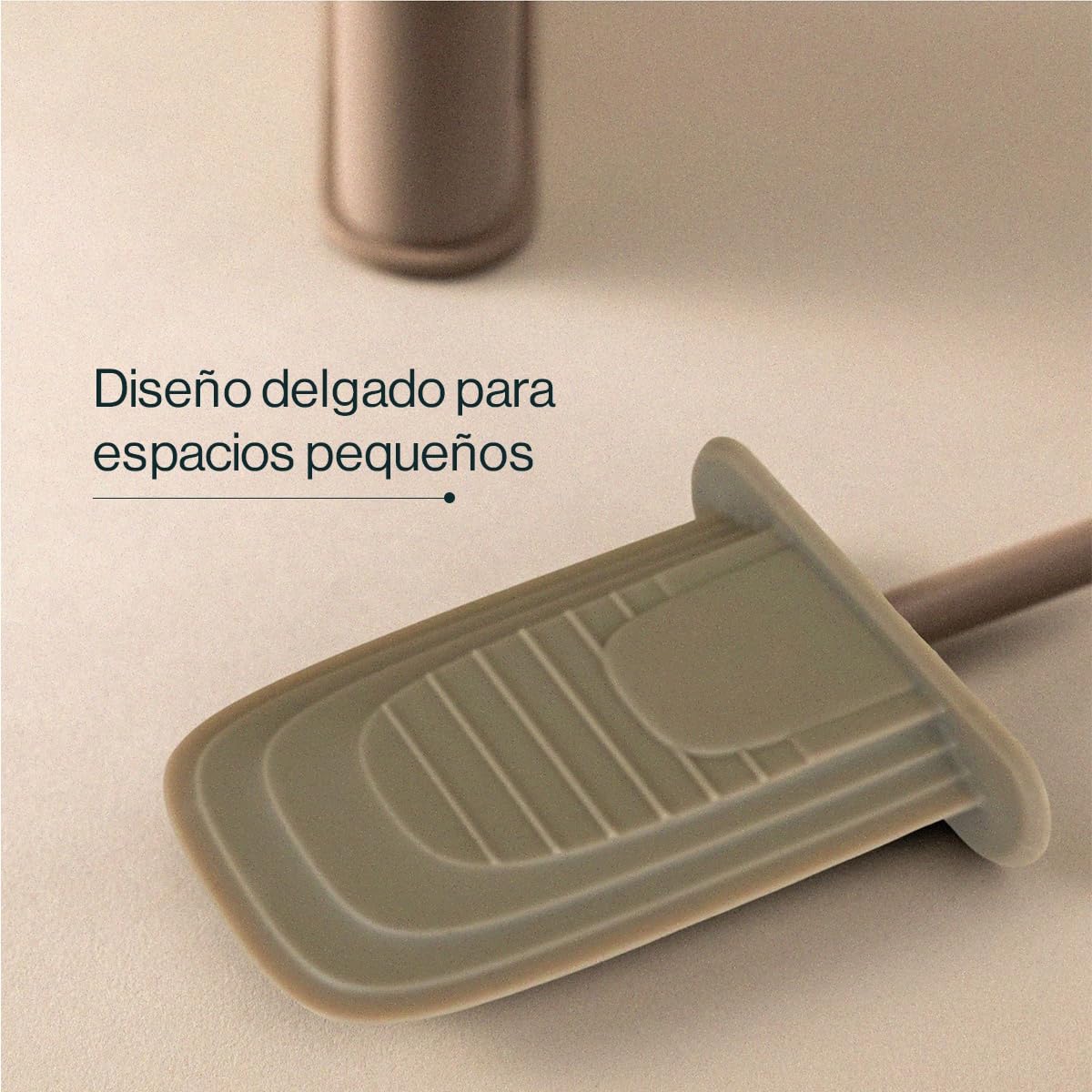 COSMIC Flat Escobilla de Baño de Silicona de Diseño Flexible y Ultrafino. Escobillero de Suelo o Pared para WC. Portaescobillas de Color Cromo.