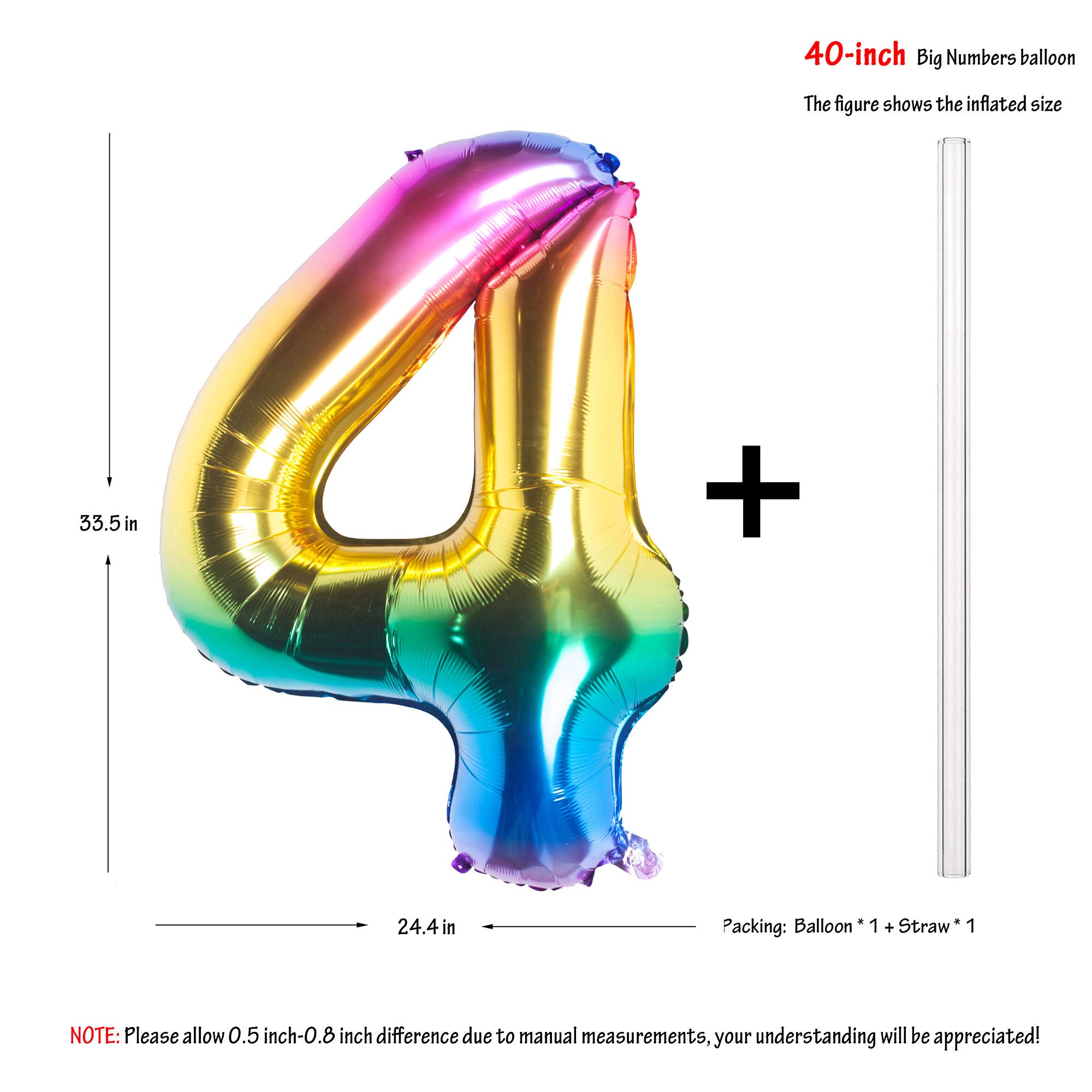 Red 0 balloon 40 Inch Giant Helium Foil Number 0 to 9 Red Balloon Birthday Wedding Party Digital Decorations (Number 0) — view 643