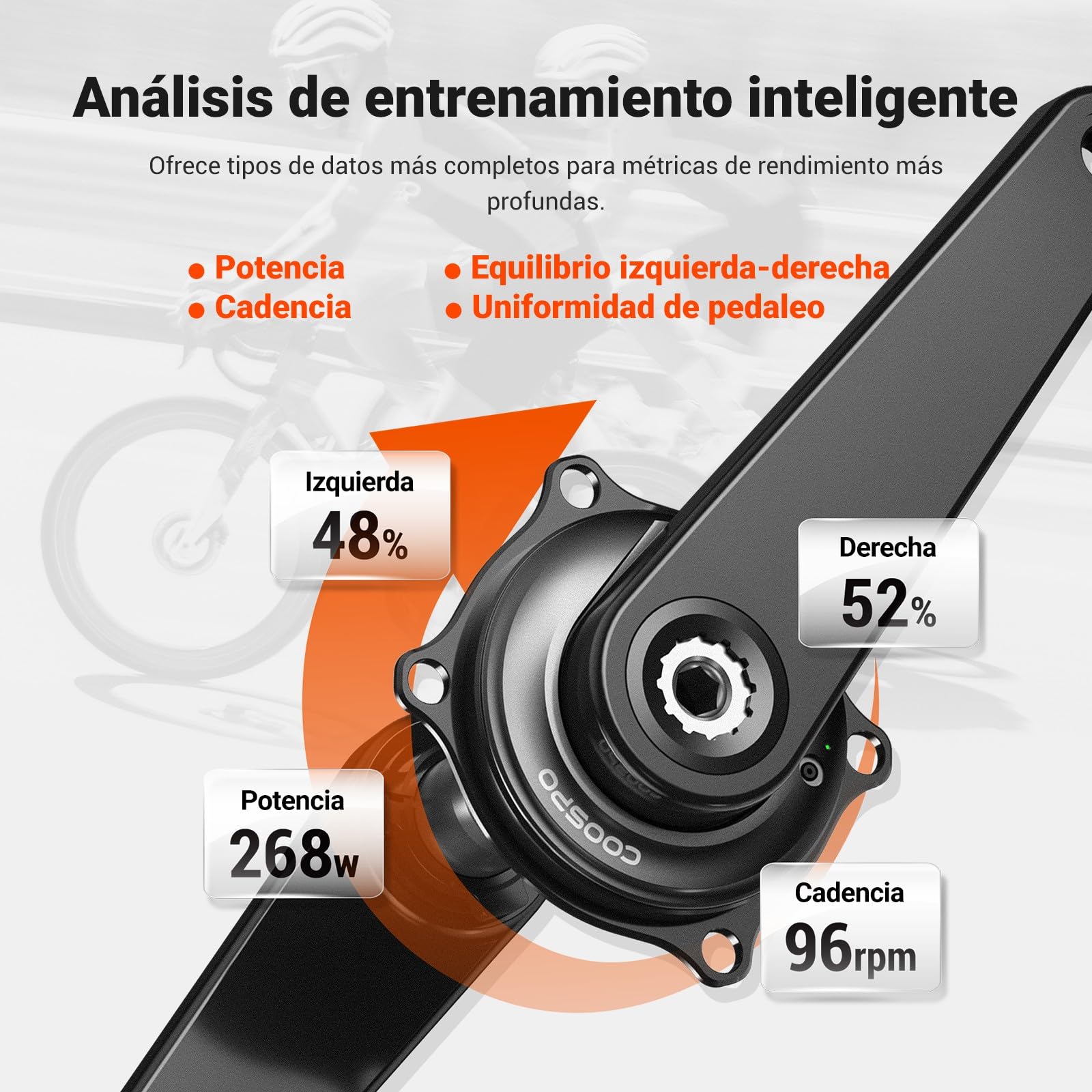 Medidor de Potencia COOSPO S10 Spider para Bielas Easton 110 BCD 4 Pernos – Potenciómetro Bilateral de Precisión, Compatible Bluetooth/Ant+, Medidor Ligero para Bicicletas de Carretera y Montaña