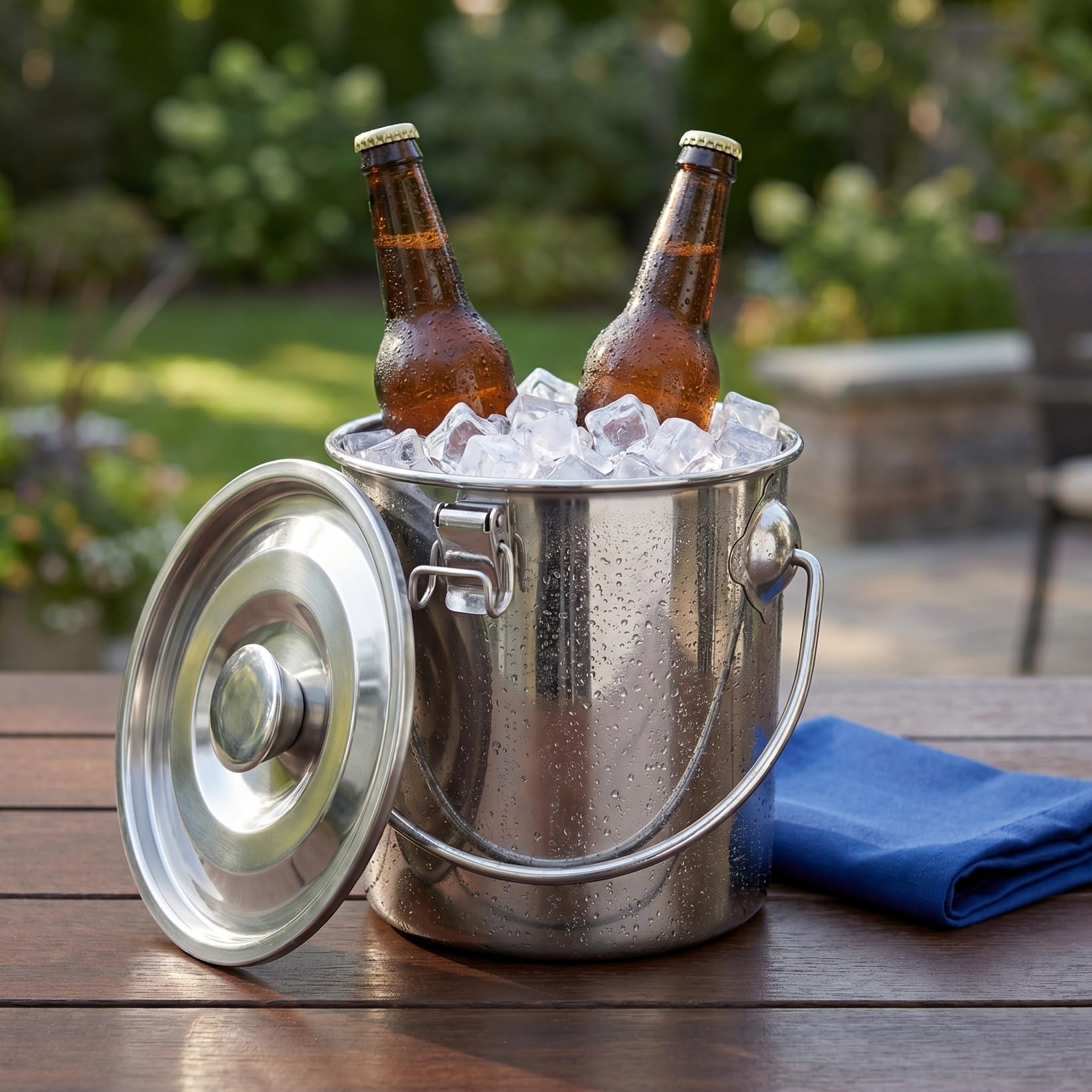 TOPBATHY Edelstahlkanister Mit Deckel Luftdichte Kaffeedose Für Kaffeebohnen Und Kaffeesatz Auslaufsicherer Lagerbehälter Für Wasser Camping Und Outdoor 6 L