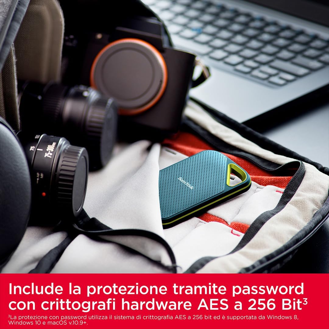 SANDISK Extreme PRO 4 TB SSD portatile (velocit+á massima di 2000 MB/s - Hdd - Immagine 5