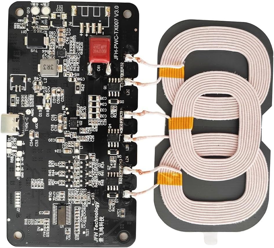 TypeC Wireless Charging Module with 3 Coils Input 12V/24V, Efficient Power Delivery (18w)