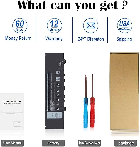 Miniatura 6 de 38WH F62G0 - Batería para Dell Inspiron 13 7000 2 en 1 7373 L7373-7227 7386 7370 7380 5370 P83G P83G001 P83G002 P87G P87G001 P91G 91G001 Vostro 5370