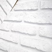 SOPHIE LAURENCE White Brick Effect Wallpaper Realistic Grey Tones Stone Wall Feature Wall Living Room, Dining Room, Hallway, Bedroom Full Roll 10m x 0.53m