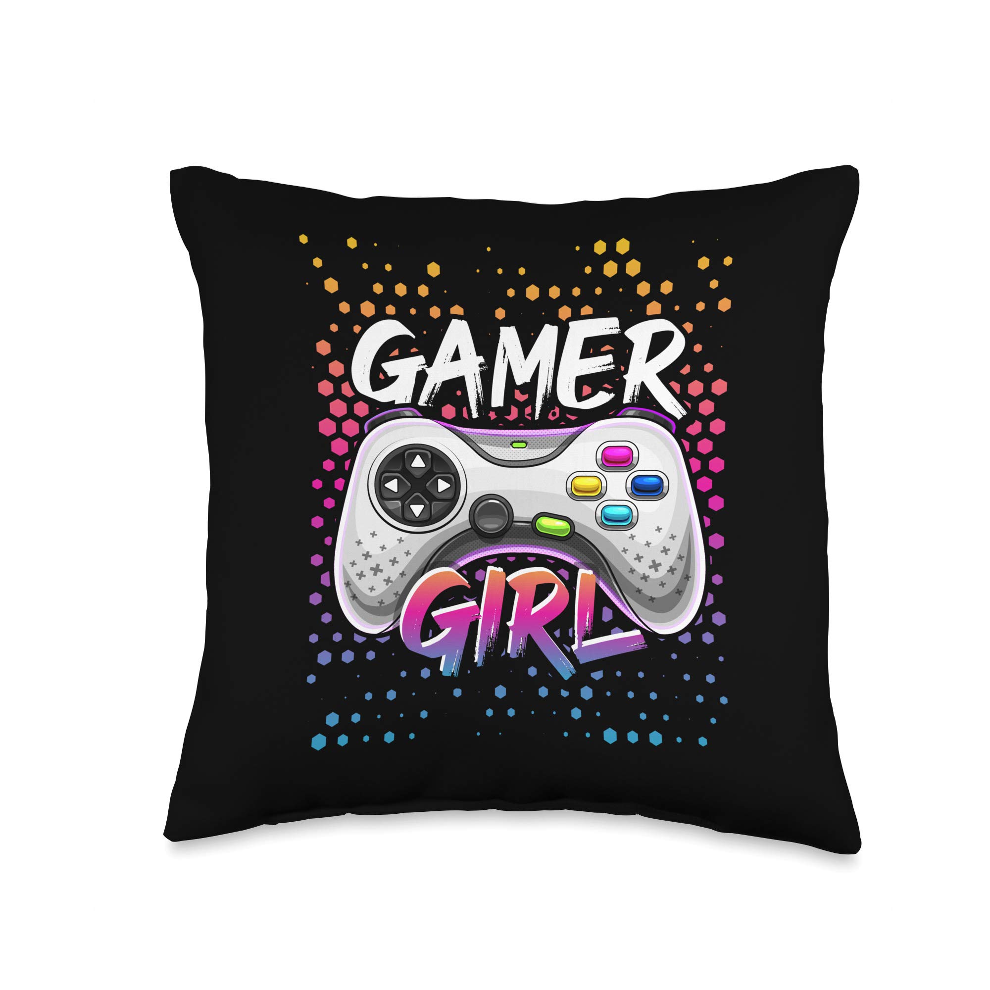Gamer Girl Video Game Controller Room Decor Girls Gamer Gift Throw Pillow