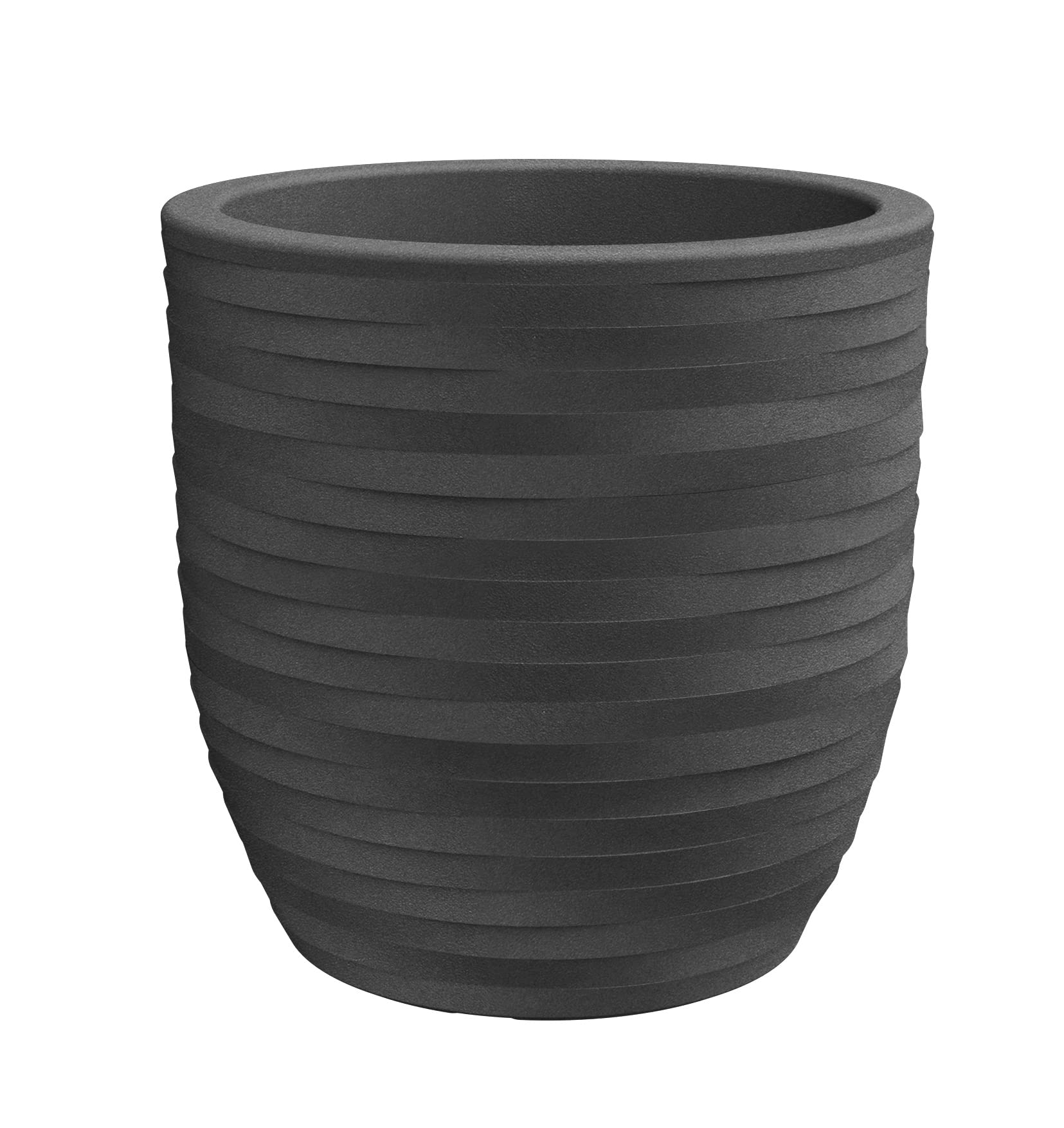 Nicoli Vaso Rhea Elegance in resina leggera per interno ed esterno, design moderno resistente a urti e raggi UV, Ø 40 cm, CENERE