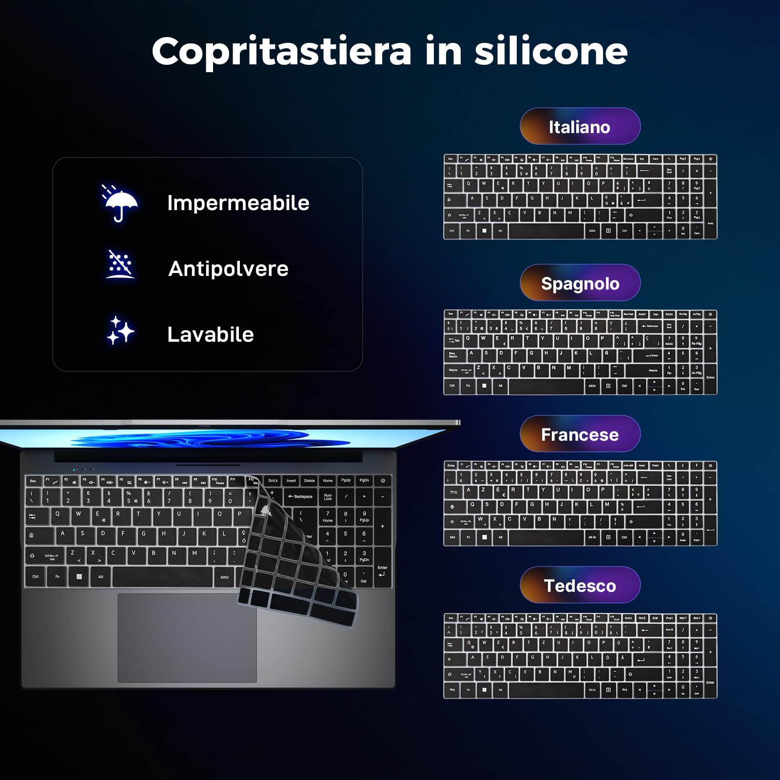BMAX PC Portatile 15,6 Pollici N95 CPU (Fino a 3,4GHz) 512GB SSD 12GB LPDDR5 Computer Portatile Espandi a 1TB Win 11 Pro Notebook, USB3.2x2, BT5.0, WiFi5 IPS FHD Laptop con Film per Tastiera Italiana