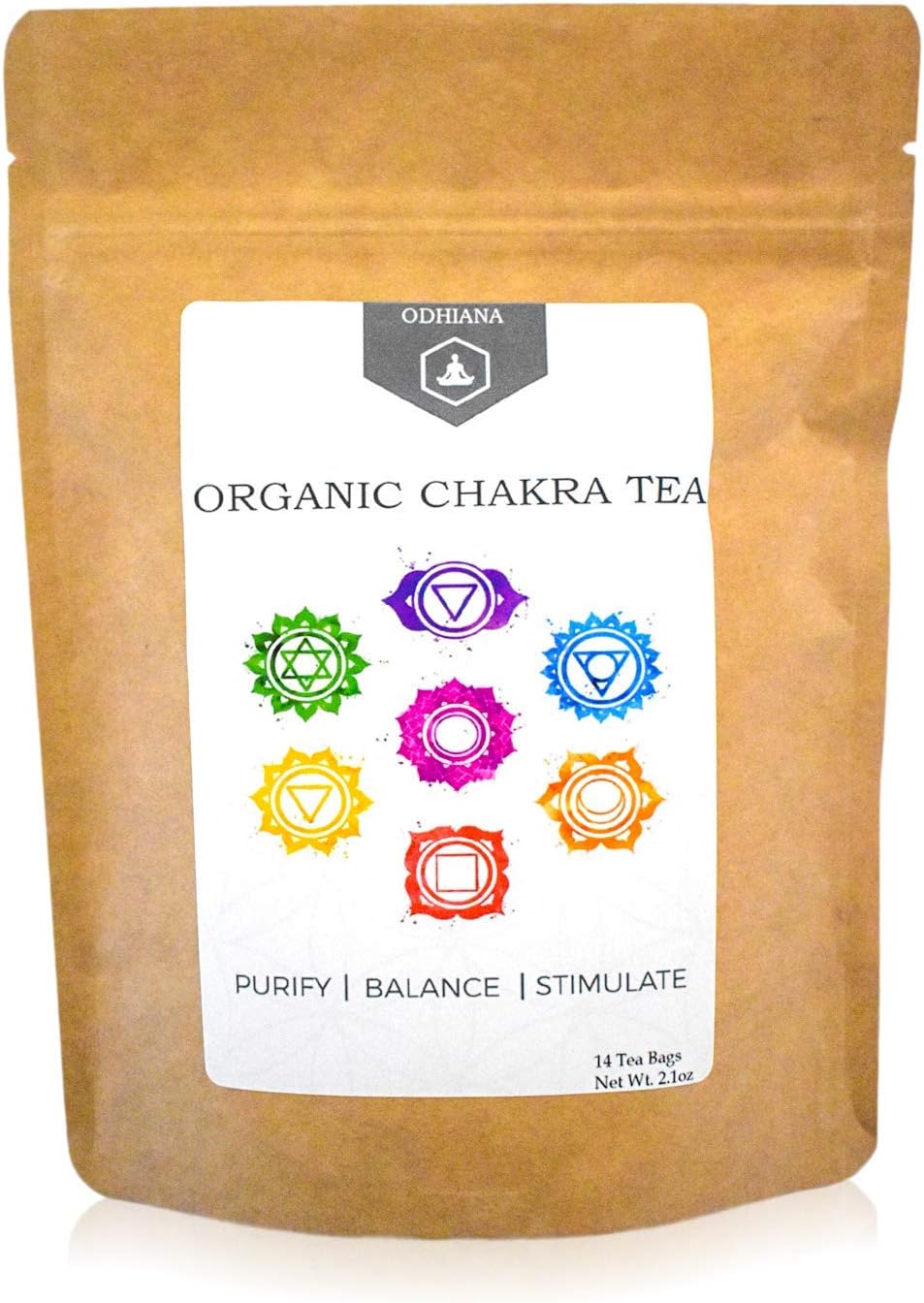 Chakra Tea By ODHIANA - Chakra-Colored Tisane | Chakra Detox | Organic | Chakra Balance Tea | All 7 Chakras | Meditation | Yoga | | Reiki Infused