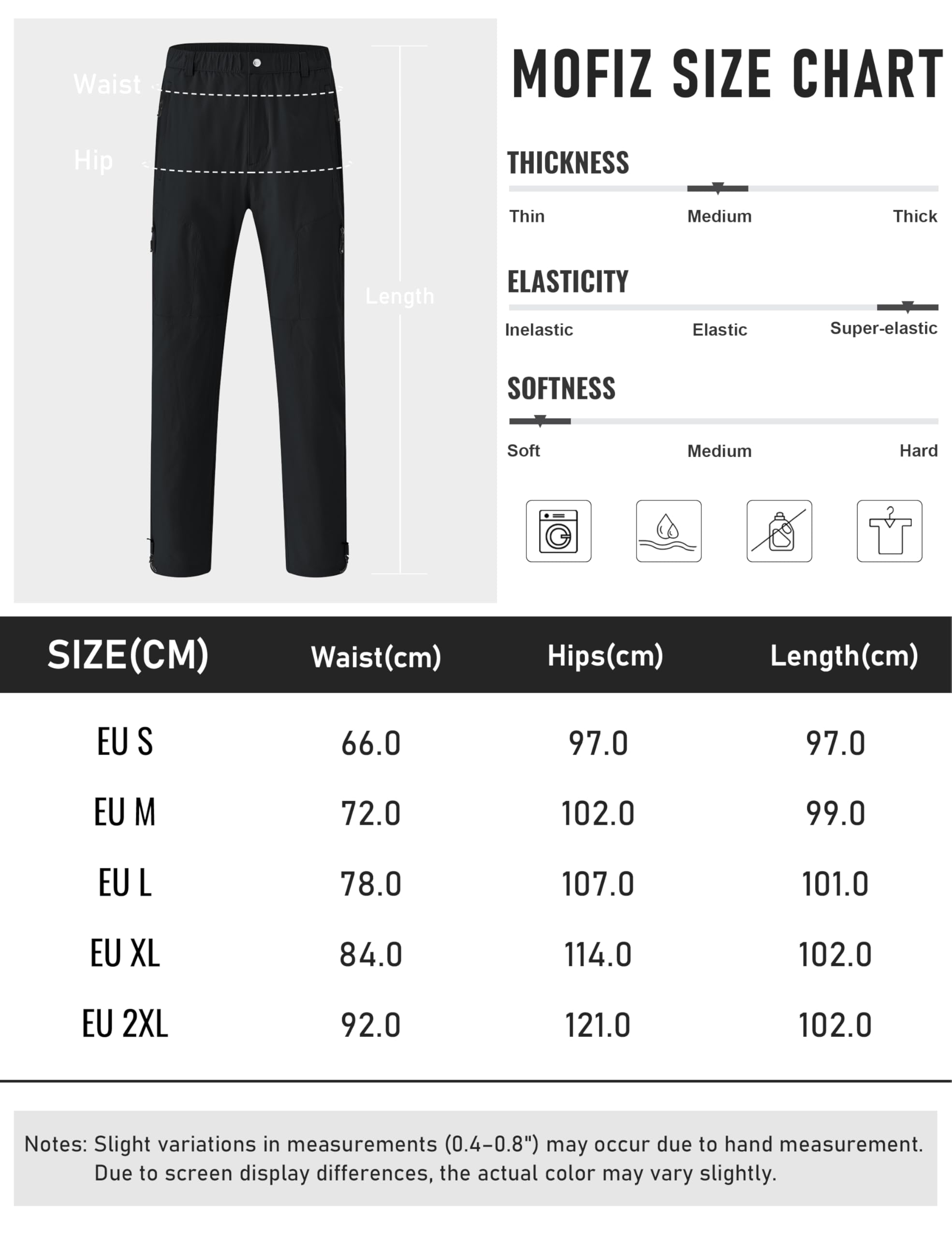 MoFiz Pantalon de Randonnée pour Femme Séchage Rapide Léger Cargo Pantalon Imperméable Respirant Multifonctionnel Montagne Pantalons avec Poche Zippée pour Casual Extérieur S-2XL