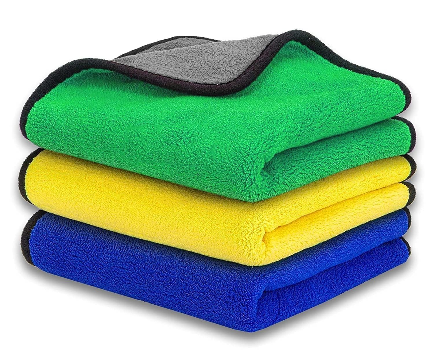 Microfiber Cloth for Car Washing, Cleaning & Polishing, Super Absorbent, Soft & Plush, Quick Dry, Pack of 3-image-28