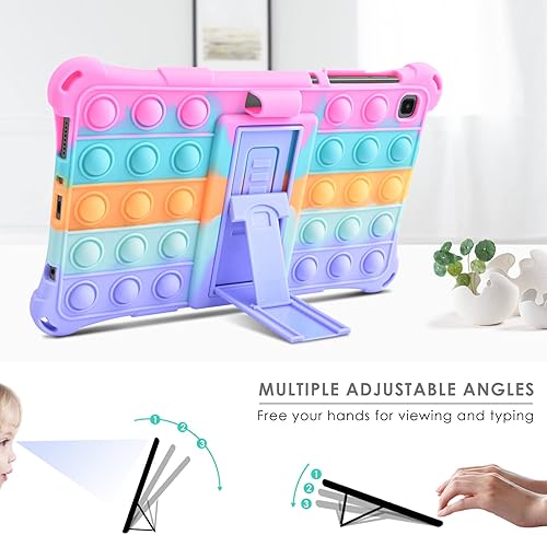 Miniatura 6 de DETUOSI Funda de silicona de color para Samsung Galaxy Tab A7 Lite 8.7 2021 (SM-T220T225T227u) con soporte para bolígrafo, funda protectora suave