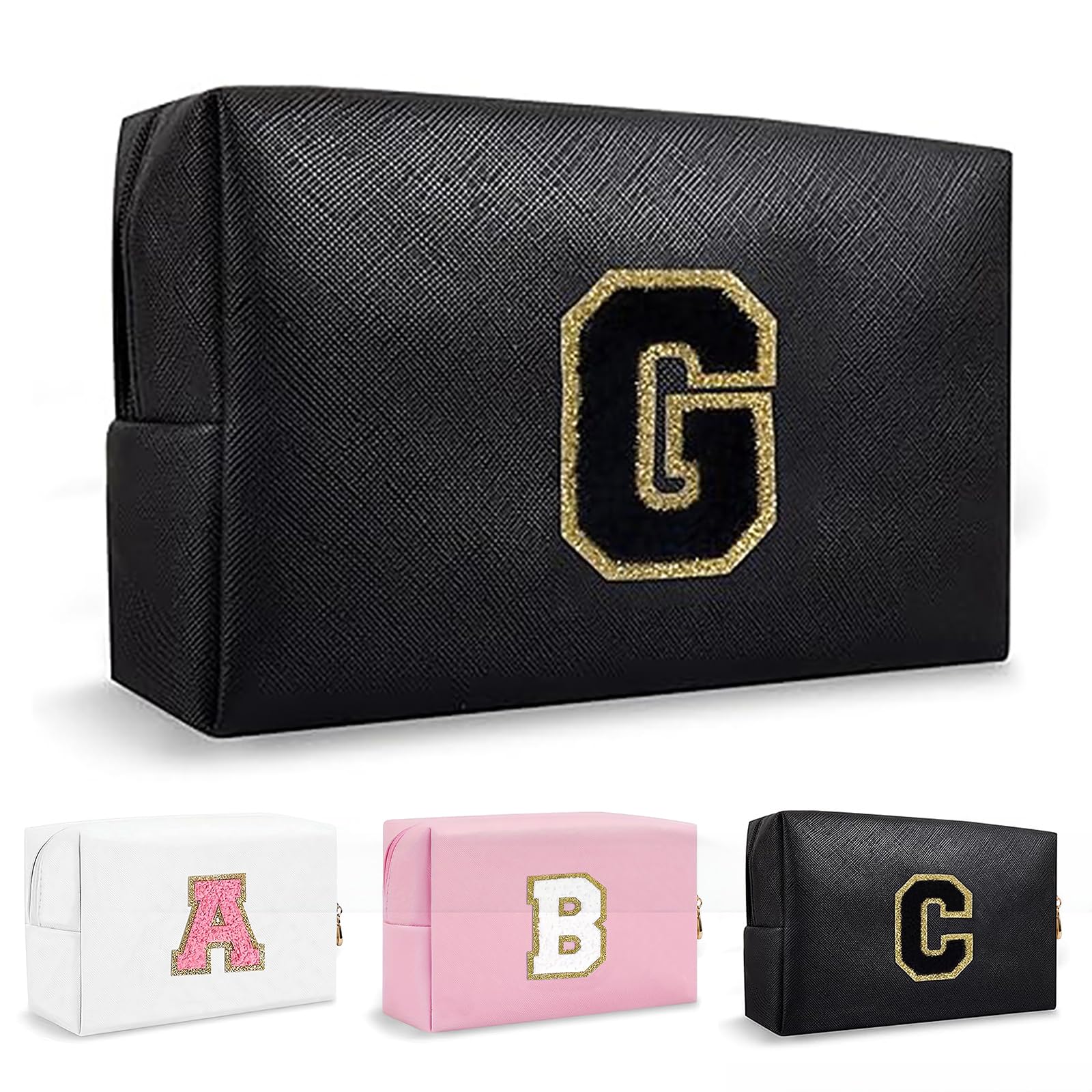 Bolsa de Maquillaje, Bolsa de Cosméticos Impermeable de Viaje, PU Cuero, Neceser de Baño, Bolsa De Aseo Y Almacenamiento para Mujer,Cosas Preppy para niñas Adolescentes (Letra A-Z) — view 193