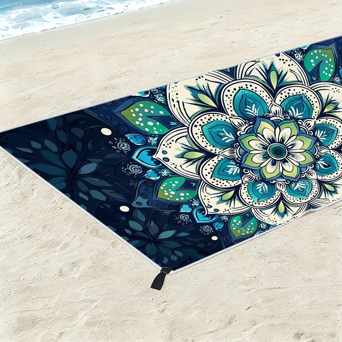 Telo Mare Microfibra, Telo Mare Grande 100x200cm 2 Pezzi, Asciugamano Palestra Donna Asciugatura Rapida, Antisabbia Asciugamano Microfibra, Leggero Asciugamani Palestra per Regalo (Mandala) -4322