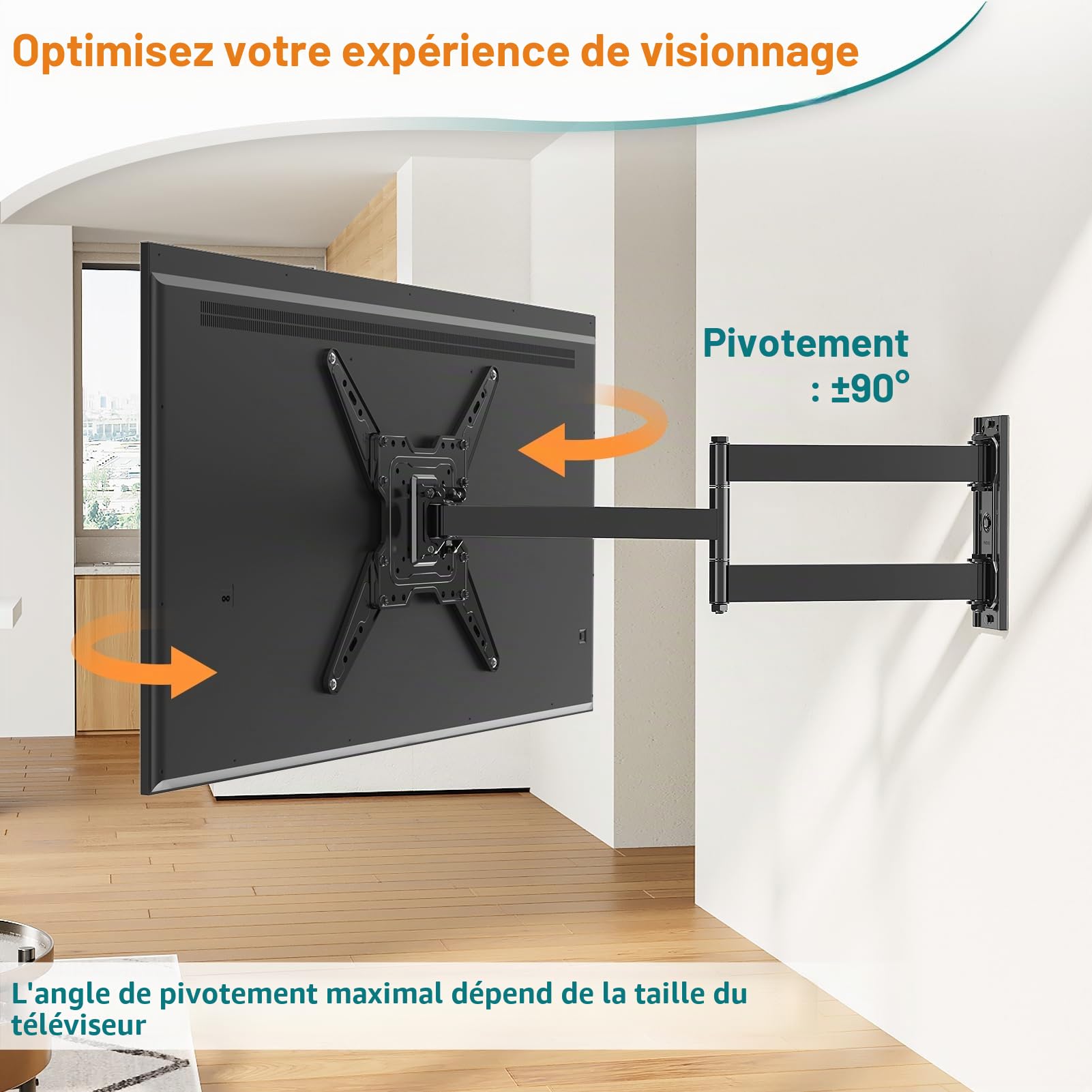 ELIVED Support mural de 796 mm pour téléviseur de 66 à 165 cm
