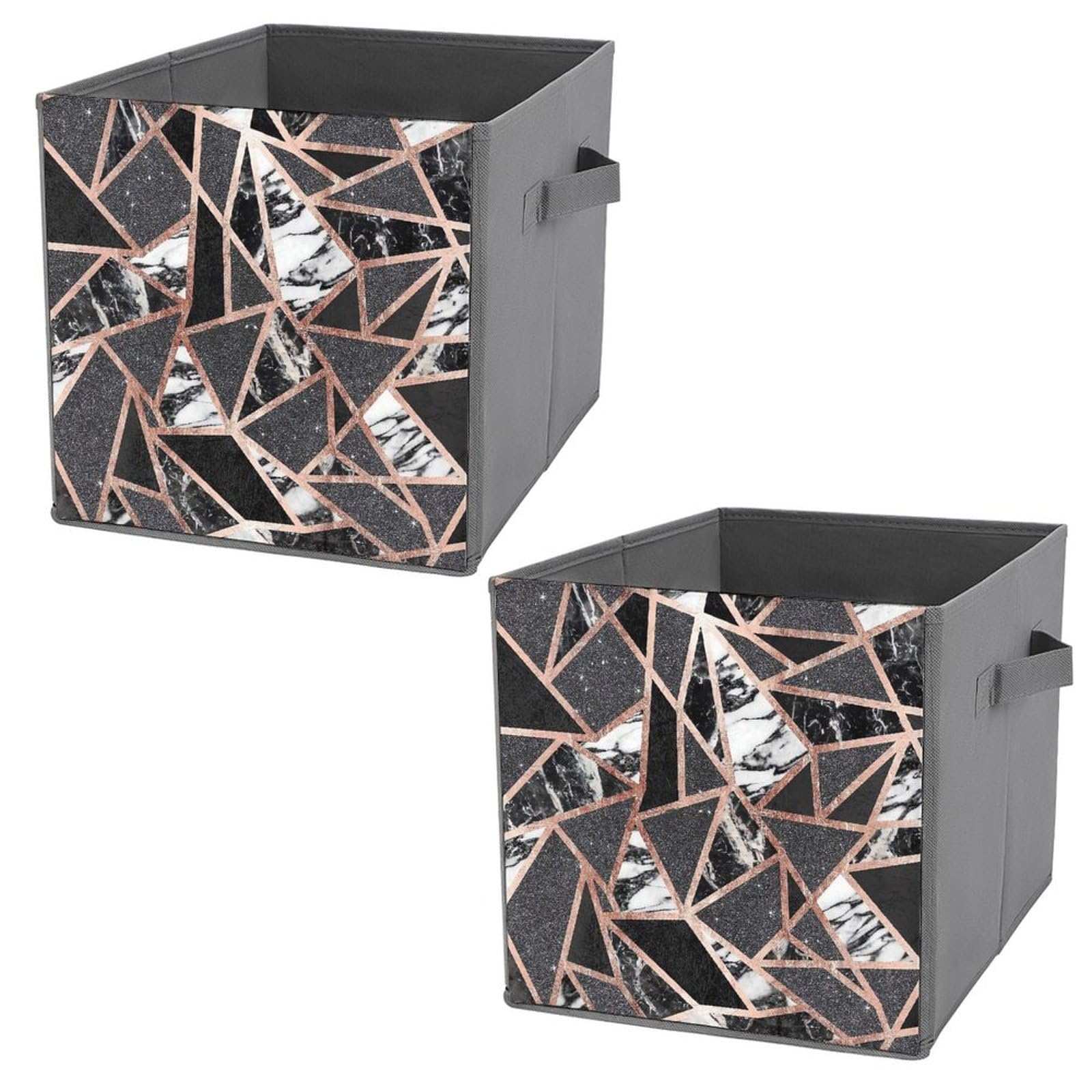 Panier de rangement marbre or rose pour un dressing parfaitement ordonné