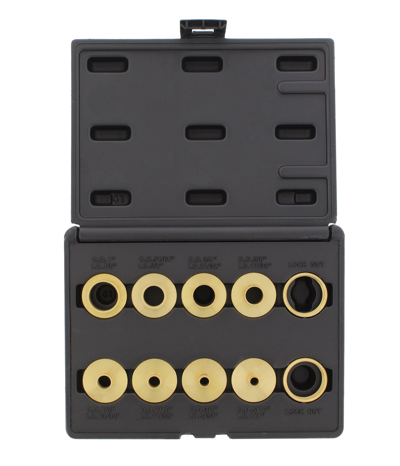 DCT Brass Router Template Guides Bushing 10Piece Set & Black Carrying