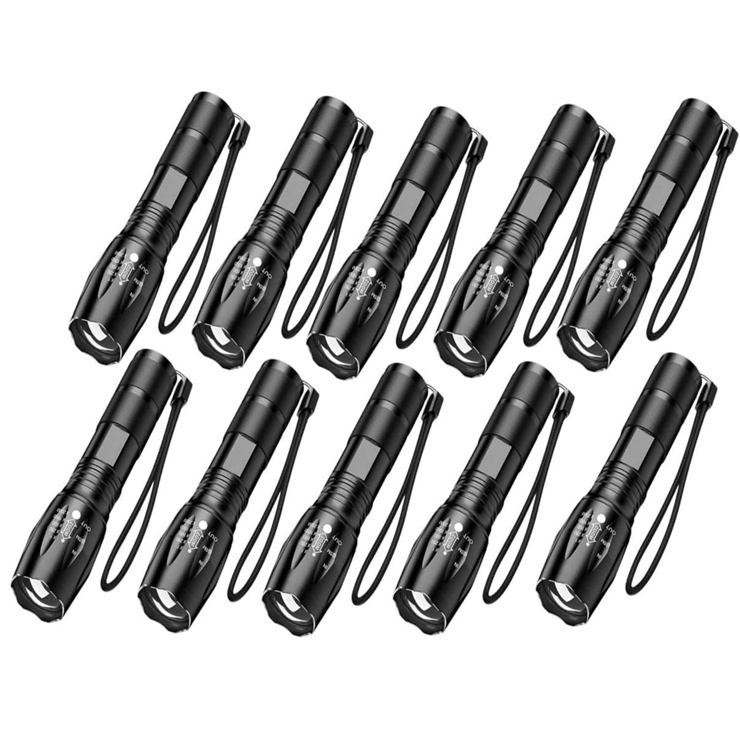 Linterna LED táctica linterna super brillante, zoom de enfoque, interior y exterior 5 modos de iluminación, adecuado para acampar, senderismo