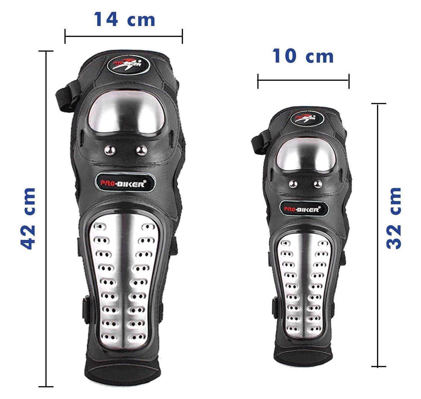 Pivalo PVPBKG4 Adjustable Alloy Steel Knee & Elbow Guards - Unisex Armor Protection Gear for Riders, Outdoor Sports Shin Guard (Black Pack of 4) - Image 4 thumbnail