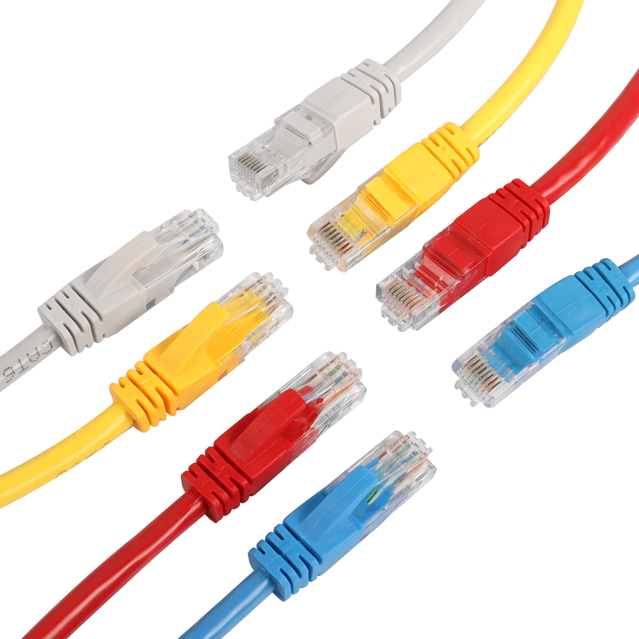 RIIEYOCA Short Cat6 Ethernet Patch Cable 1ft, High Speed Internet Network Cable with Rj45 Connectors for Router, Modem, Switch, Server (Mixed Color 8 Pack)