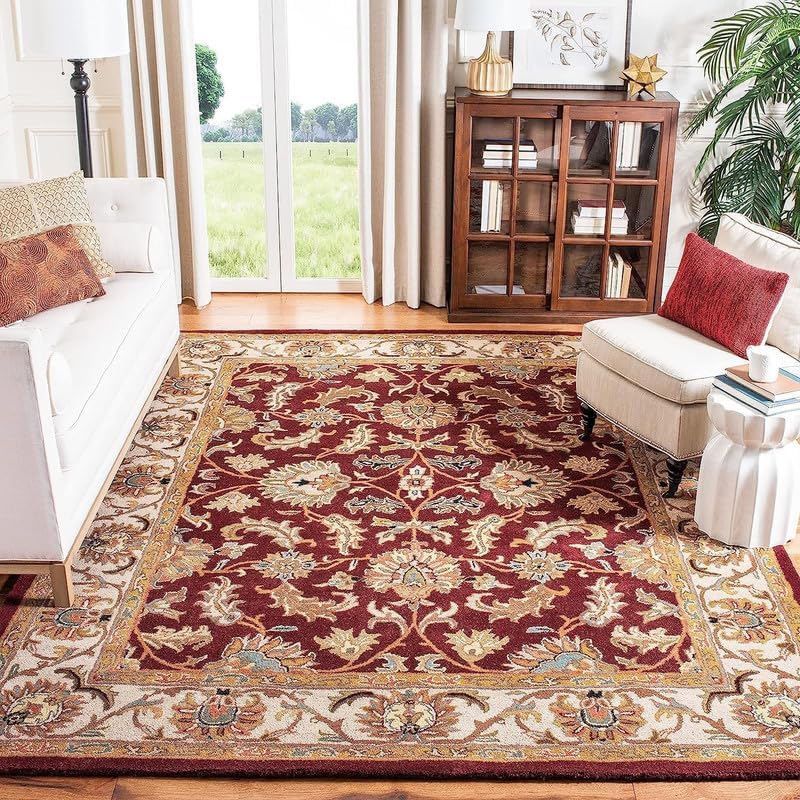 Handmade Tufted Wool Carpet – Premium Thick Embossed Geometric Design Rug for Living Room, Bedroom & Hall (Multi 4, 7 x 7 Feet Square)-image-27