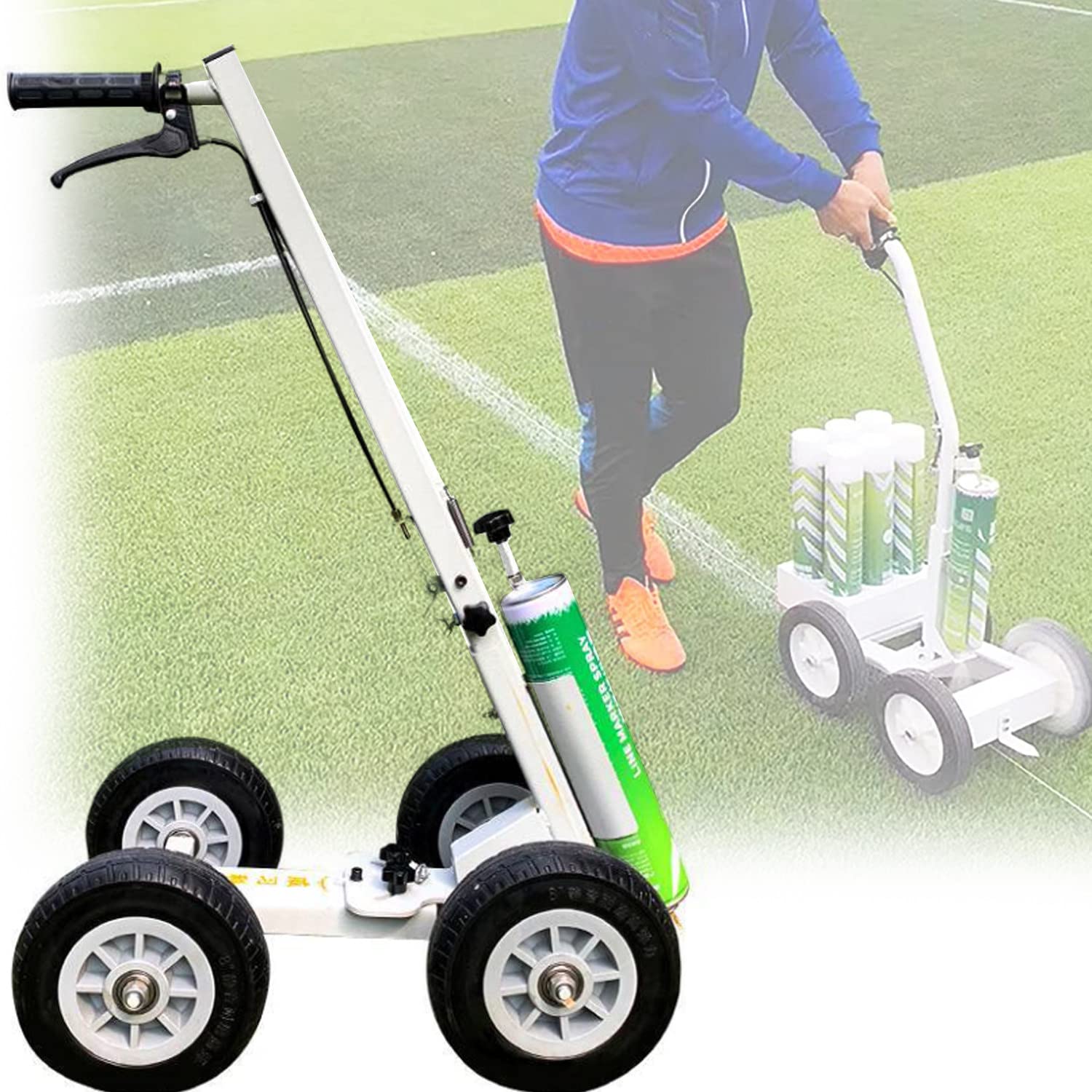 Aioneer Line Marker Machine,Hand-Push Lane Marking Applicator,Lane Marking Applicator With Width Adjustment,For Schools, Sports Surfaces
