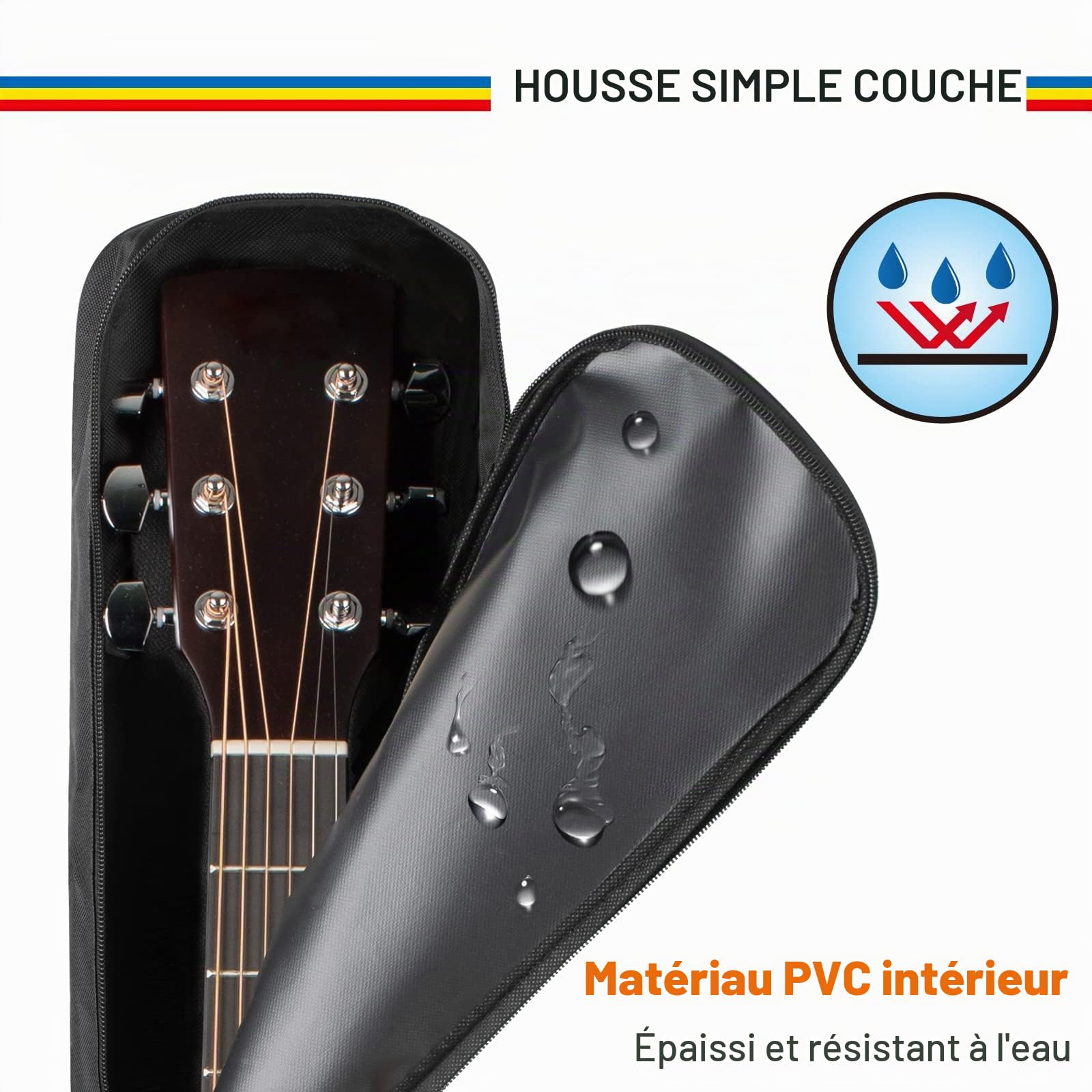 CAHAYA Housse de Guitare Acoustique - Sac à Dos rembourré imperméable - Sac à Dos épais pour Guitares de 39 à 40 à 41 Pouces