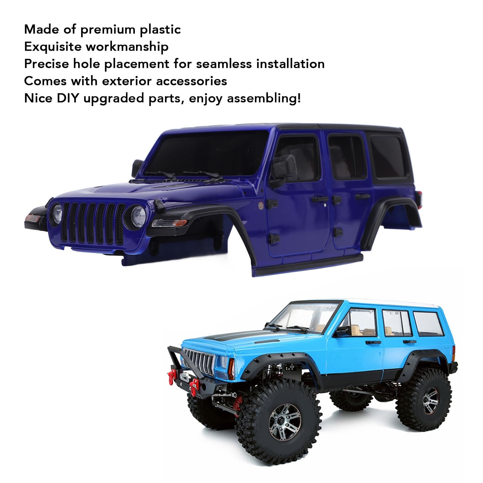 Karoseria RC, Twarda Skorupa Samochodu RC z Tworzywa Sztucznego, Specjalnie Zaprojektowana Dostosuj Swój Samochód RC za pomocą Stylu dla Axial SCX24 (BLUE)