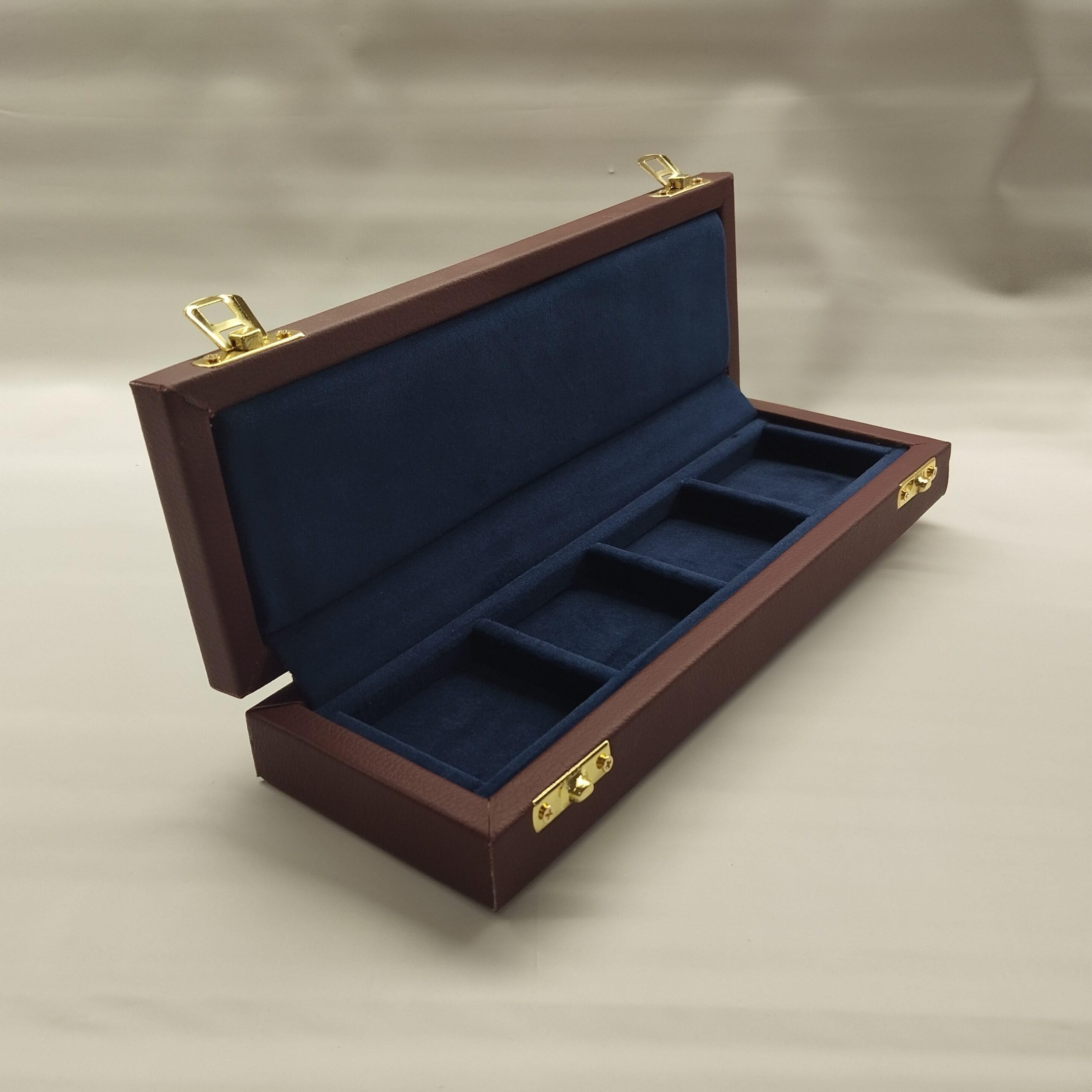 Cofanetto per monete da collezione 4 caselle 47x47 mm in legno e velluto, numismatica, Made in Italy artigianale, Coins&More