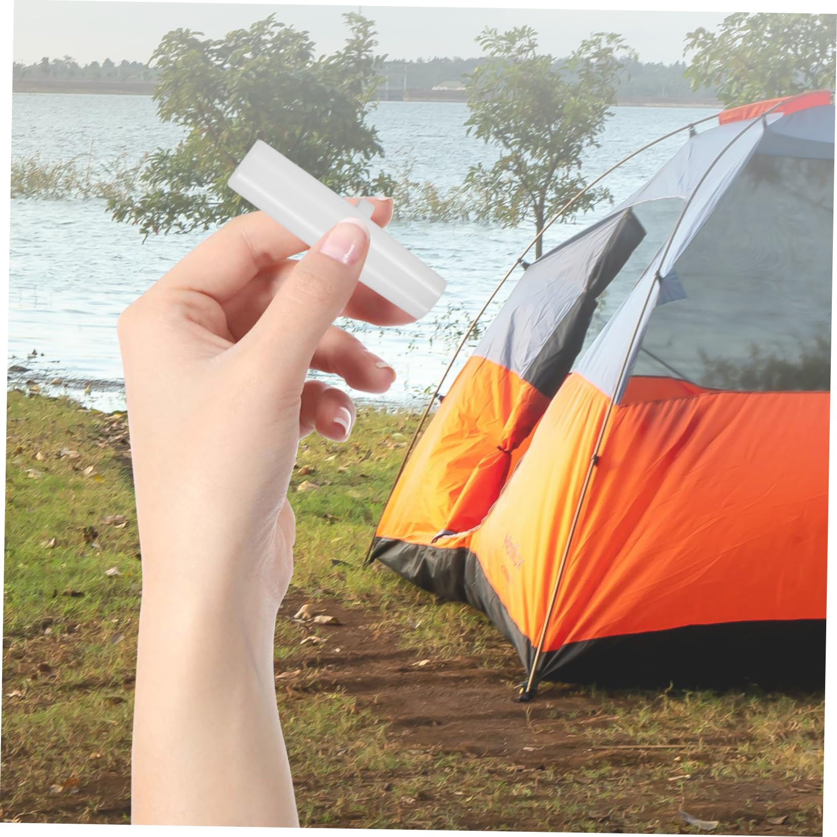 HANABASS Couvre-Pieds De Tente Poteaux Portable Accessoires De Tente De Liaison Pôle Adaptateur De Poteau Extérieur Canne À Pêche Plastique Blanche