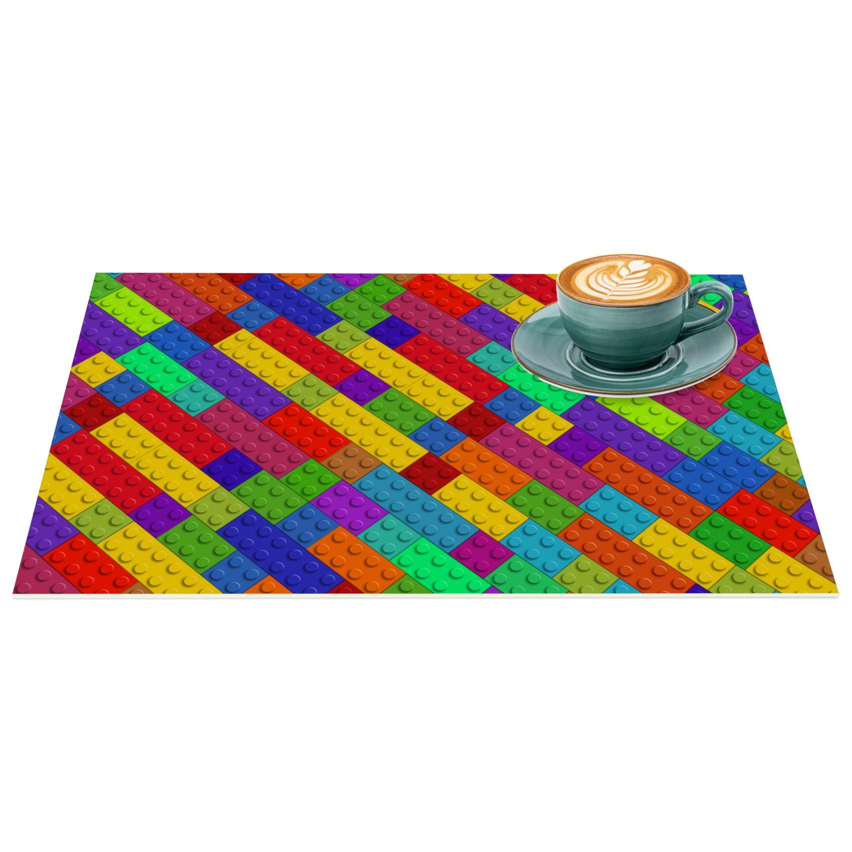 ANRO Platzset Bunte Bausteine 35x50 cm – 4er Set, abwaschbar