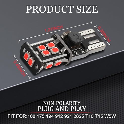 Miniatura 5 de Bombillas LED 12-24V extremadamente brillantes 194 912 921 168 175 2825 W5W T10 T15 aptas para Chevrolet Dodge Ford GMC Honda Nissan Toyota Truck 3ª