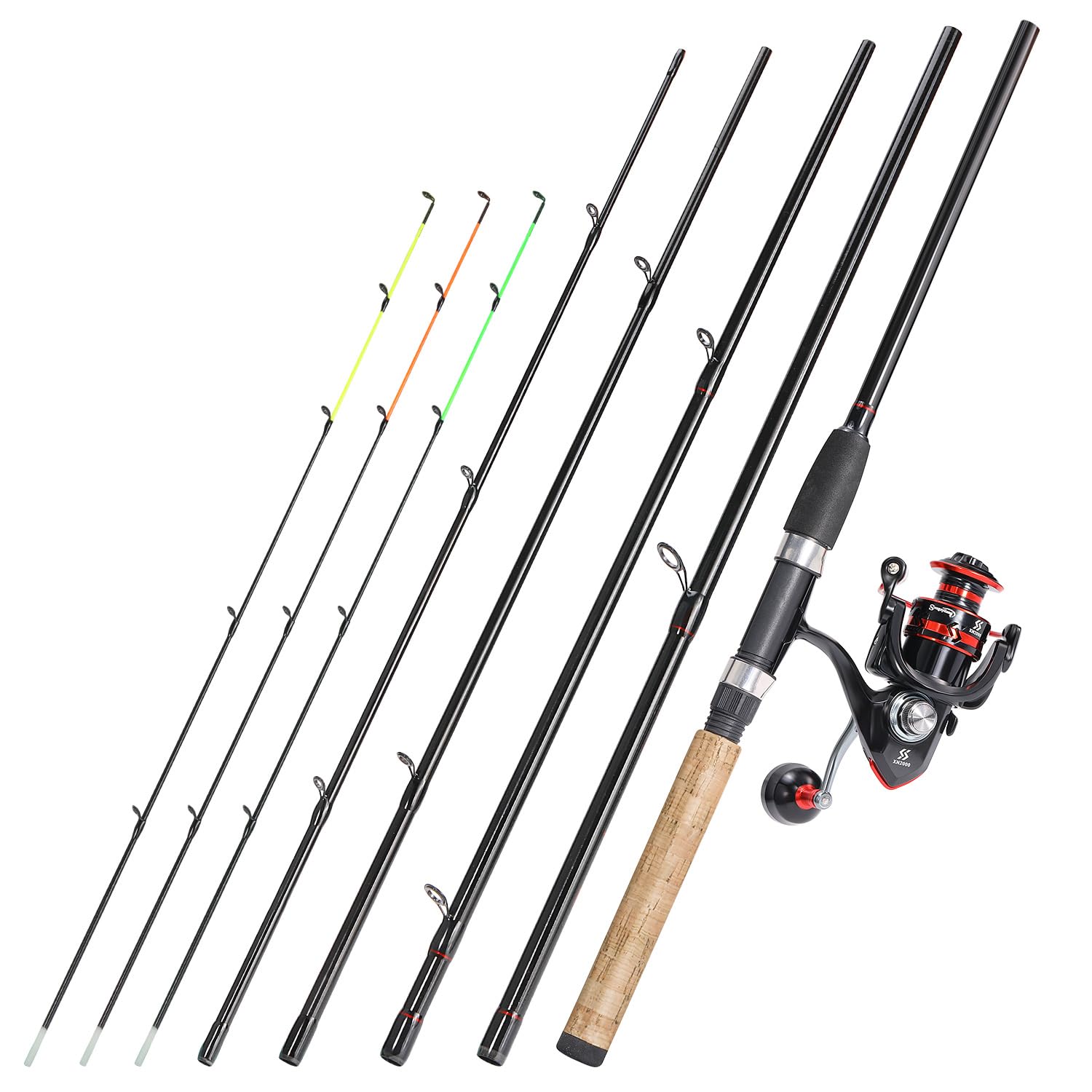Sougayilang Feeder - Canna da pesca con 3 punte Protable, 3000