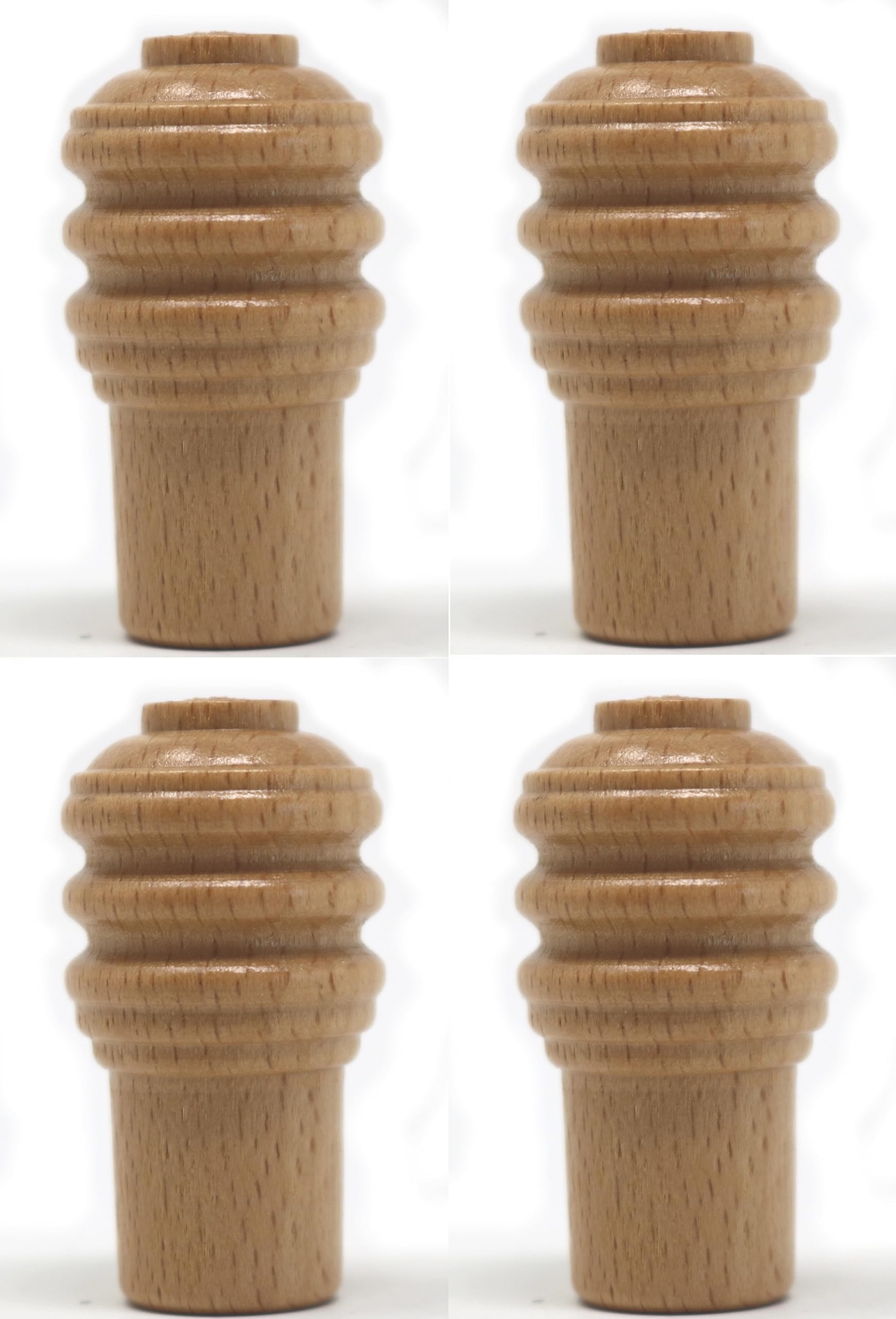 fiXte Large Wooden Ridged Cord Pull Curtain Roman Blind Light Bathroom Kitchen Fan Natural Wood (Pack of 4)