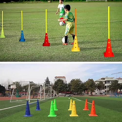 Miniatura 6 de Bastones de entrenamiento de agilidad de fútbol, paquete de 5 unidades, color amarillo, bastones de slalom de velocidad para equipos deportivos,