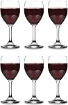Vikko 8.5 Ounce Small Wine Glasses, Set of 6, Clear Glass, Durable Stem, Dishwasher Safe