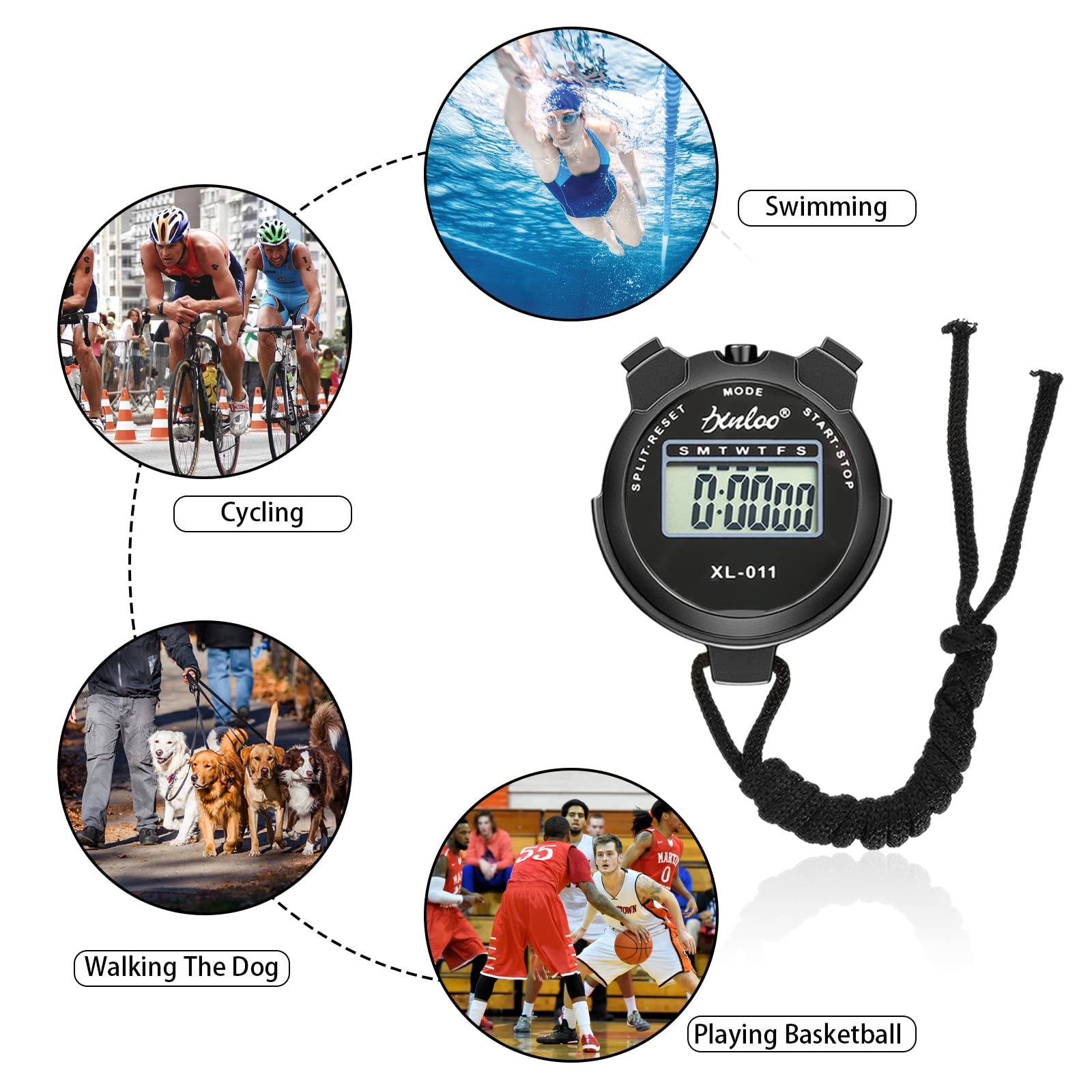 Cronometri Sportivi Digitali 3 Pezzi | Timer Antiurto Con Memoria Giri E Conto Alla Rovescia Per Allenamenti - 6