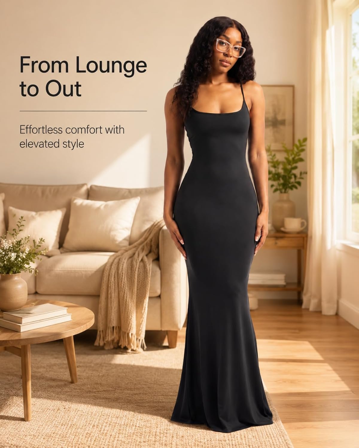 Hafailia Women's Casual Soft Lounge Long Slip Dress Sexy Sleeveless Bodycon Maxi Dresses Evening Formal Cocktail