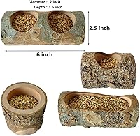 Vista 6 de Cuenco de alimentación de madera de manzana para animales pequeños, plato de comida para conejillo de indias, loros de chinchilla